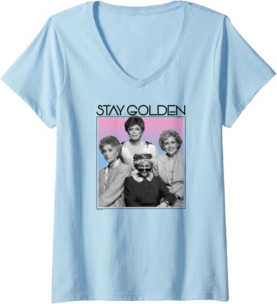 Amazon.com: Womens The Golden Girls Stay Golden V-Neck T-Shirt